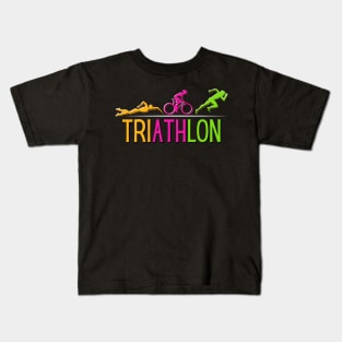 Triathlon Marathon Sport Swim Bike Run Kids T-Shirt